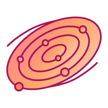 Gezegen ikonu. Güneş halkası vektör işaretinin ana hatları. düz biçim izole edilmiş sembol