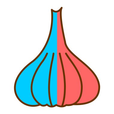 Sarımsak ikonu vektör illüstrasyonu