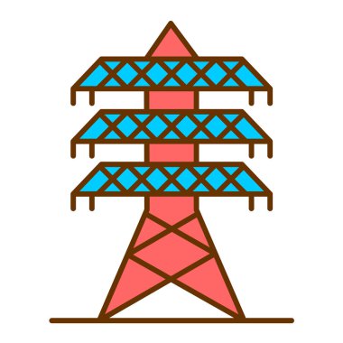 Modern mimari ve teknoloji simgesinin vektör çizimi