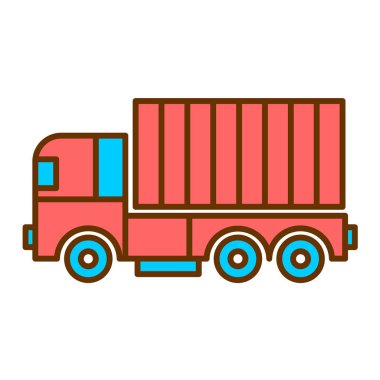 Kamyon ikonu. Web için basit dağıtım van vektör simgeleri çizimi