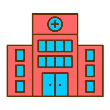 Hastane binası ikon vektör illüstrasyonu