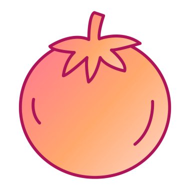 Domates ikonu. Web için taze sebze vektör simgelerinin karikatür çizimi