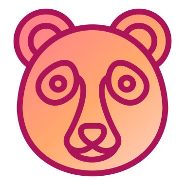 Şirin panda surat, vektör illüstrasyon