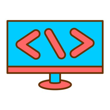 Bilgisayar monitörü simgesi. vektör illüstrasyonu