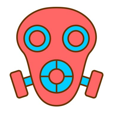 Gaz maskesi ikon vektörü. Ana hatlı solunum cihazı işareti. izole edilmiş sınır sembolü çizimi