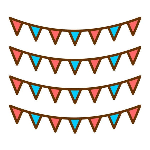 Guirlandes Bunting Drapeaux Vectoriel Illustration Conception — Image vectorielle