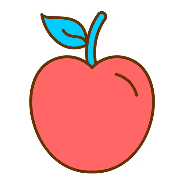 Pomme Fruit Icône Vectoriel Illustration Conception Graphique — Image vectorielle