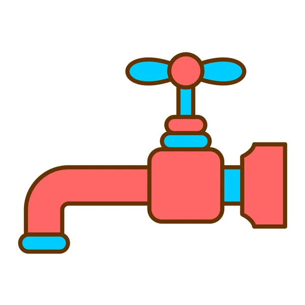 Wasserhahn Symbol Umriss Wasserhahn Vektor Illustration Symbol Für Web Design — Stockvektor