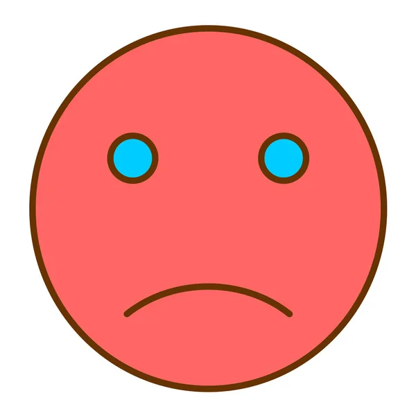 Faccina Triste Emoticon Icona Vettoriale Illustrazione — Vettoriale Stock