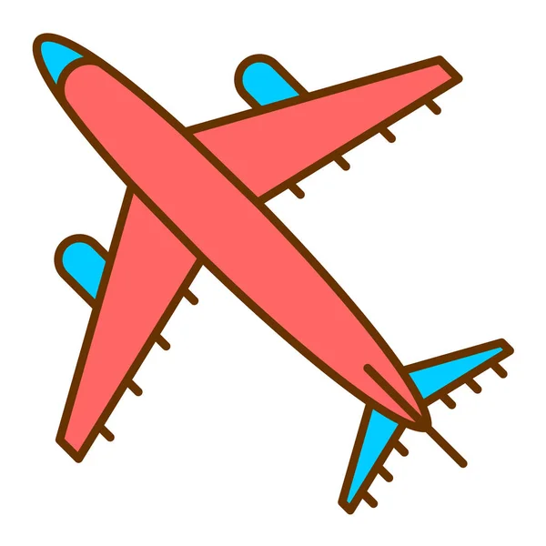 Uçak Ikonu Vektör Illüstrasyon Grafik Tasarımı — Stok Vektör