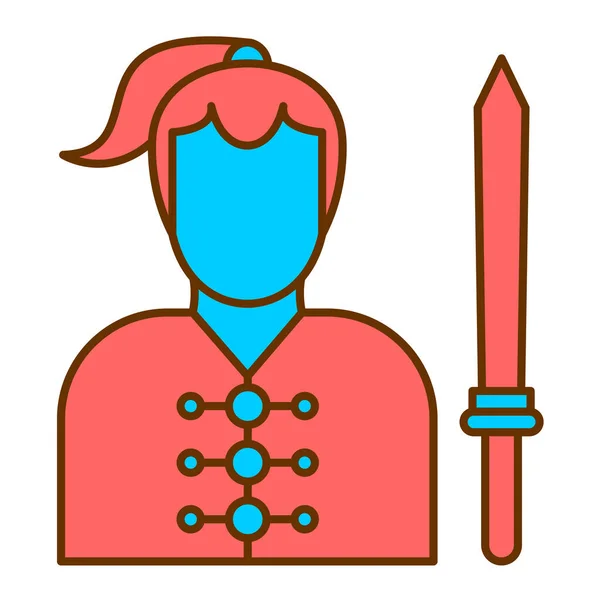 Hombre Con Espada Escudo Vector Ilustración Diseño — Vector de stock
