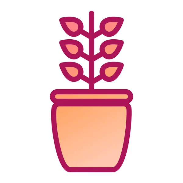 Virág Pot Ikon Vektor Illusztráció — Stock Vector