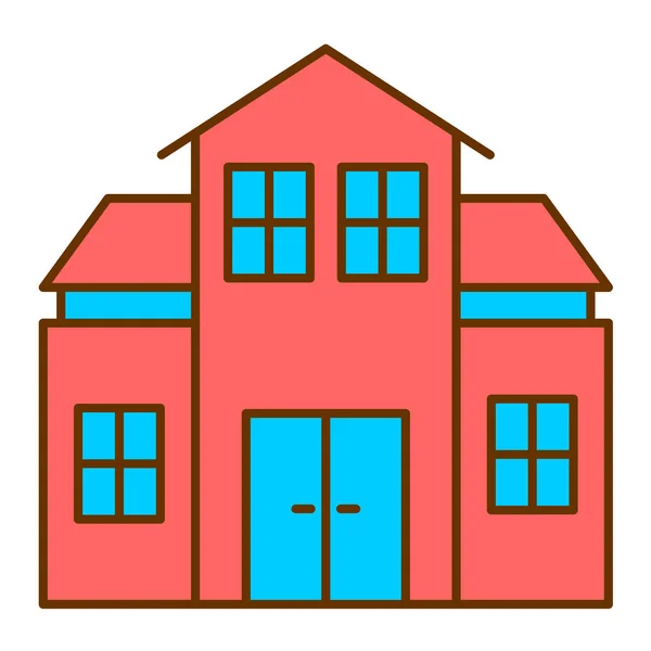 House Building Icon Cartoon Residential Home Vector Illustration White Background — стоковый вектор