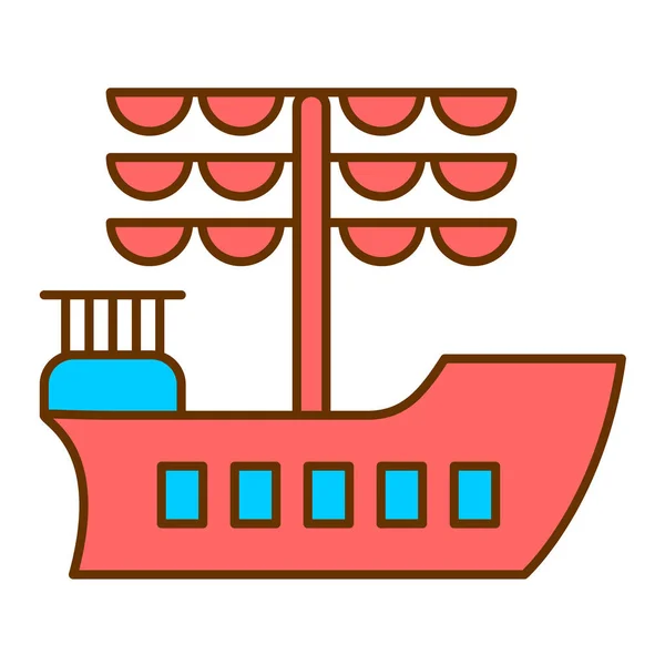 Векторная Иллюстрация Иконки Корабля — стоковый вектор