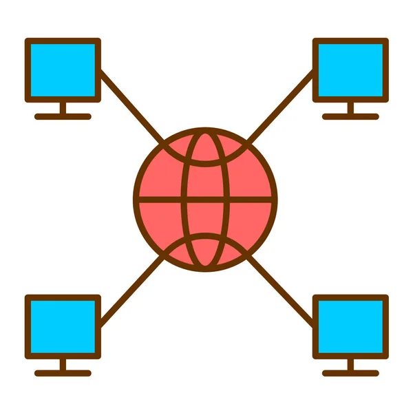 Netzwerk Sharing Symbol Vektor Illustration — Stockvektor