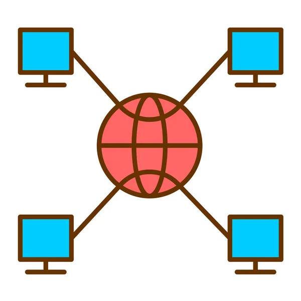 Compartilhamento Rede Ícone Ilustração Vetorial —  Vetores de Stock