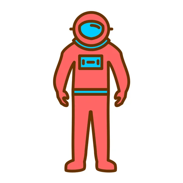 Astronaut Icon Cartoon Space Vector Illustration Isolated White Background — Stock Vector