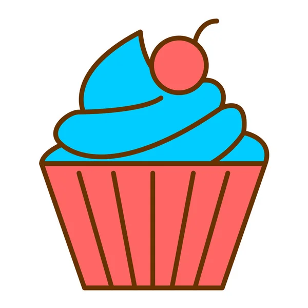 Cupcake Con Chocolate Helado Vector Diseño Ilustración — Archivo Imágenes Vectoriales