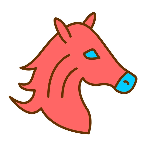 Paardenkop Icoon Tekenfilm Van Eenhoorn Hond Vector Illustratie Voor Web — Stockvector