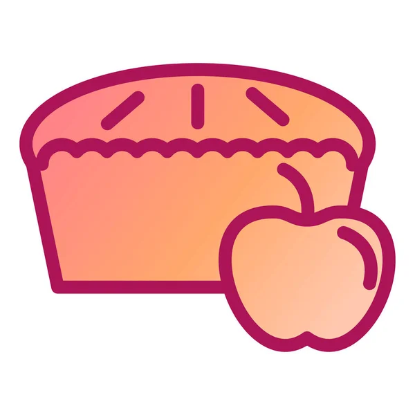 Icono Pastel Manzana Vector Ilustración — Vector de stock