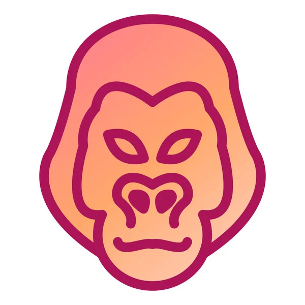 Gorilla Vector Glyph Icon — Stock Vector