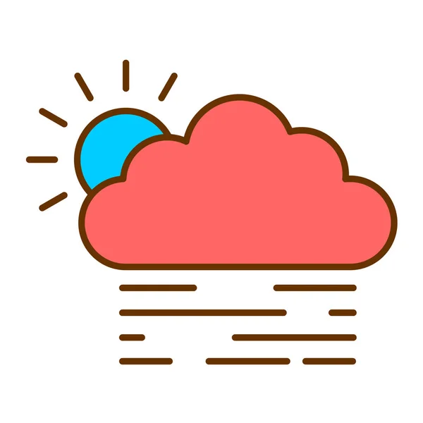 Chmura Pogoda Płaska Ikona Wektor Ilustracja — Wektor stockowy