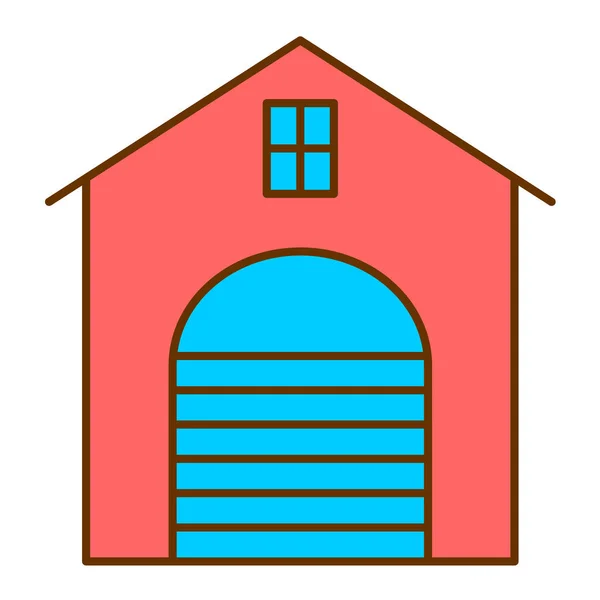 House Building Icon Outline Illustration Barn Vector Icons Web — 스톡 벡터