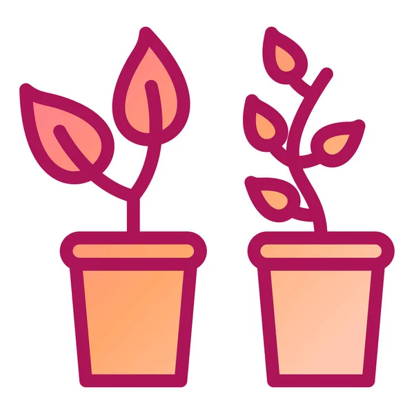 Návrh Vektorových Ilustrací Rostlin Květináčích — Stockový vektor