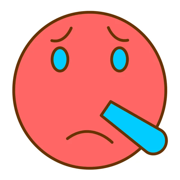 Faccina Triste Emoticon Icona Vettoriale Illustrazione — Vettoriale Stock