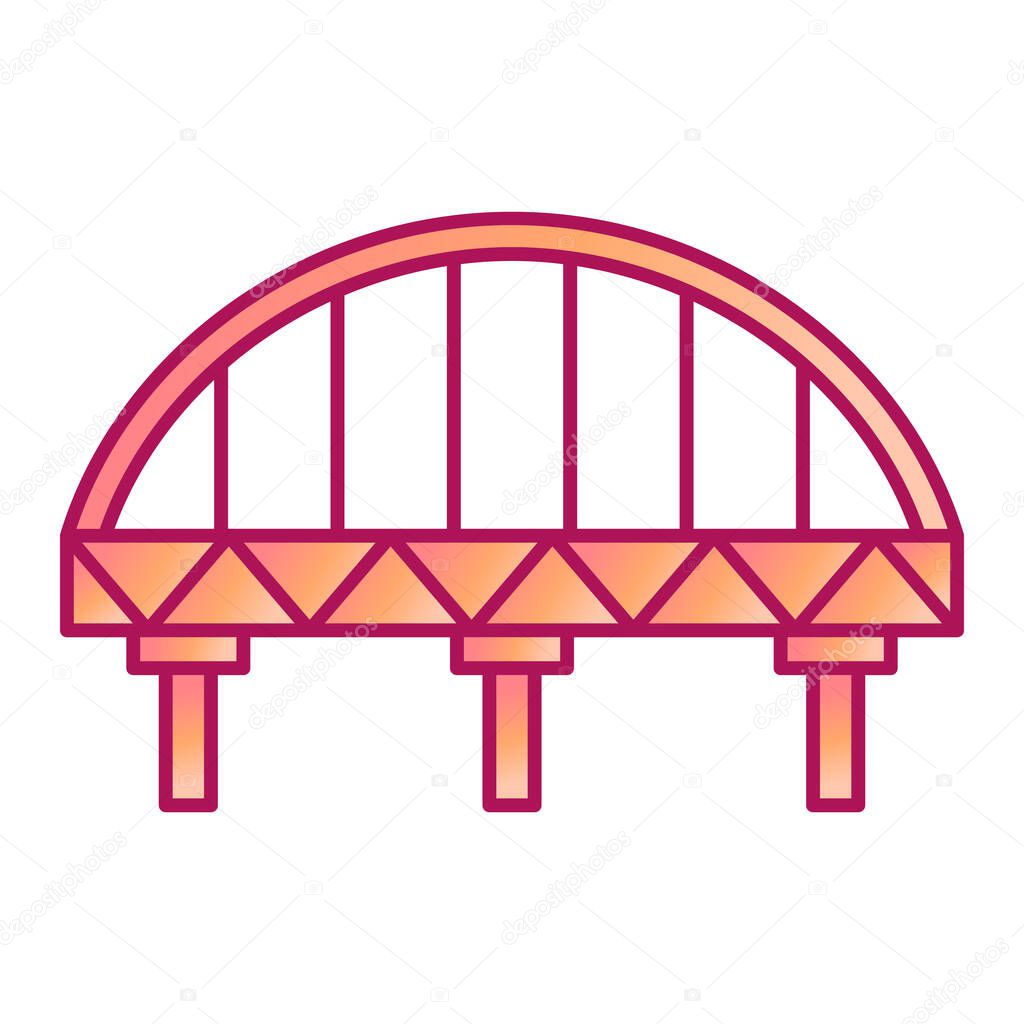 bridge icon vector isolated on white background, roof transparent sign, line or linear design elements in outline style