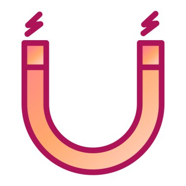 mıknatıs vektörü ince çizgi simgesi