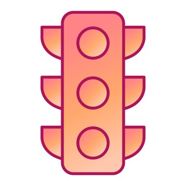 Trafik ışığı düz simgesi, vektör illüstrasyonu