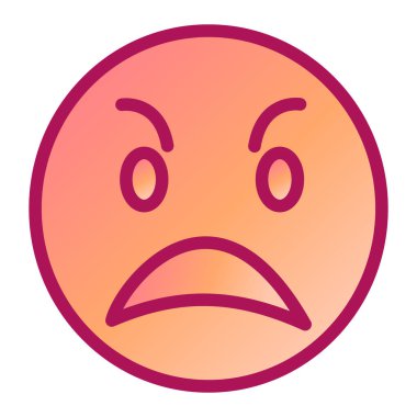 kızgın yüz simgesi vektör illüstrasyonu