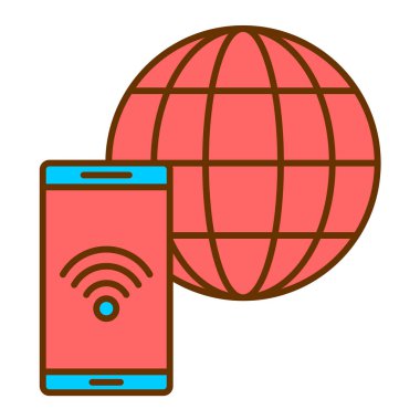 wifi ve cep telefonu vektör illüstrasyon tasarımlı akıllı telefon