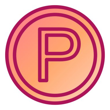 Park yeri simgesi. ince çizgi sembolü