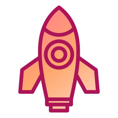 Beyaz arkaplanda izole edilmiş roket simgesi vektörü, ağ için roket simgeleri