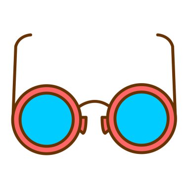 gözlük vektörü düz renk simgesi