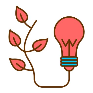 Yaprak vektör illüstrasyon tasarımlı ampul