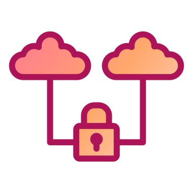 Bulut bilgi işlem güvenlik vektör çizim