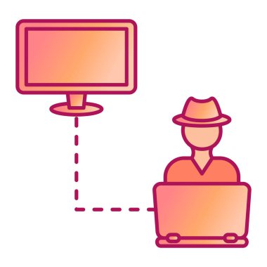 klavye ve dişli vektör illüstrasyon grafik tasarımı ile bilgisayar teknolojisi