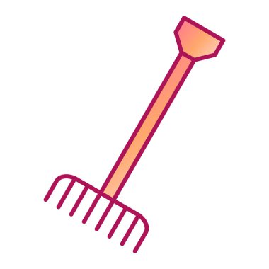 Tırmık ikonu. Web için kürek vektör simgelerinin düz çizimi