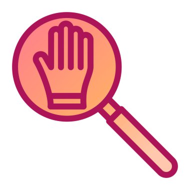 Büyütme cam ikon vektörü. İnce çizgi işareti. İzole edilmiş kontür sembolü gösterimi