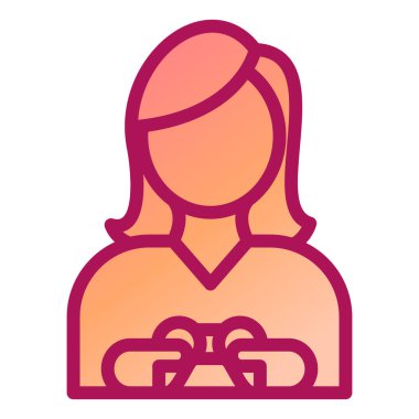 Kadın. Web simgesi basit illüstrasyon