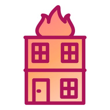 Bir bina simgesinin vektör illüstrasyonu