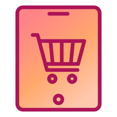 Alışveriş arabası simgesi, vektör illüstrasyonu