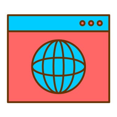 tarayıcı simgesi vektör illüstrasyonu