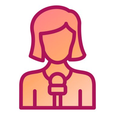 Muhabir. Web simgesi basit illüstrasyon