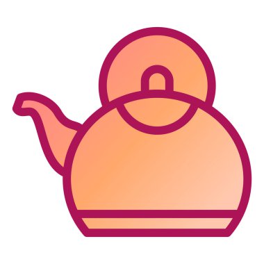 Çaydanlık. Web simgesi basit illüstrasyon