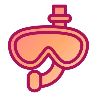 Dalış maskesi ikon vektörü. Dalgıç şapkası işareti. izole edilmiş sınır sembolü çizimi