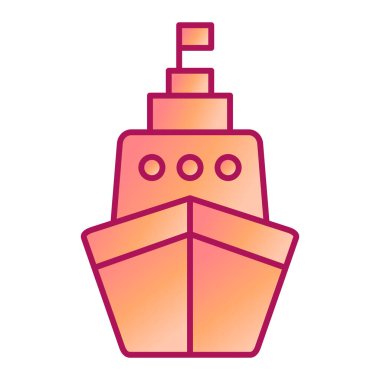 Beyaz arkaplanda gemi simgesi